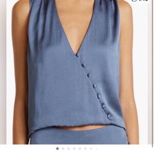 NWT Veronica Beard Steel Blue Sleeveless Blouse